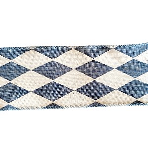 Fita Decorativa Triangulos Azul - 6,3cm x 9,14m - 1 unidade - Rizzo
