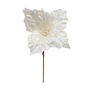 Poinsétia Decorativa - Holográfica - 36cm - 1 unidade - Cromus - Rizzo
