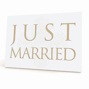 Placa Just Maried - Dourada - 28x34,5cm - 1 unidade - Cromus - Rizzo