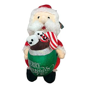 Papai Noel com Côco de Pelúcia - 33cm - 1 unidade - Rizzo