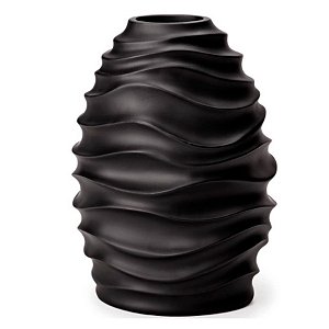 Vaso Preto de Polirresina Preto G - 30cm - 1 unidade - Rizzo