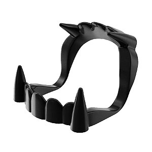 Kit Dentadura de Halloween - "Dentes de Vampiro" - Preto - 8 unidades - Rizzo