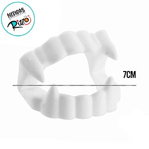 Kit Dentadura de Halloween - "Dentes de Vampiro" - Branca - 8 unidades - Rizzo