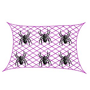 Teia com Aranhas Decorativa Roxa - 200x130cm - 1 unidade - Rizzo