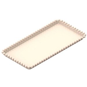 Bandeja Esfera Acrílica Durável Retangular - Bege - 25x13cm - 1 unidade - Rizzo - Rizzo
