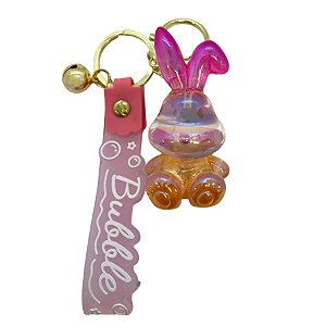 Chaveiro Coelho Translúcido - Rosa e Laranja - 7cm - 1 unidade - Rizzo