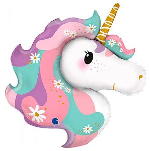 Balão de Festa Metalizado 32" 81cm - Hippie Unicorn - 1 unidade - Rizzo