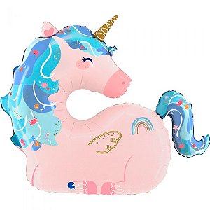 Balão de Festa Metalizado 30" 76cm - Maritime Unicorn - 1 unidade - Rizzo