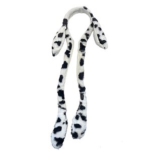 Tiara Orelha Coelho com Movimento - Branco e Preto - 55cm - 1 unidade - Rizzo