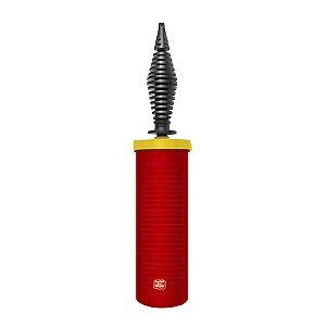 Inflador Ar Bomba Manual para Balão Profissional - Vermelho/Amarelo - 30cm - 1 unidade - São Roque - Rizzo