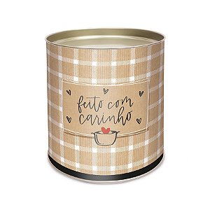 Lata para Doces Rígida - Feito com Carinho - 1 unidade - Cromus - Rizzo