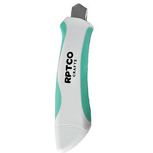 Estilete com Lâmina - Verde Água e Branco - 17,5cm - 1 unidade - RPTCO - Rizzo