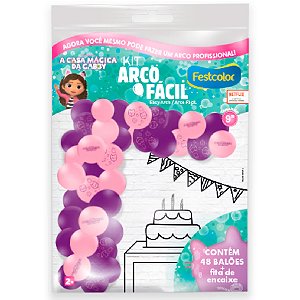 Kit Arco Facil - A Casa Magica da Gabby - 8 unidades - FestColor - Rizzo