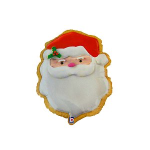 Balão de Festa Metalizado 24" 61cm - Rosto Papai Noel - 1 unidade - Rizzo