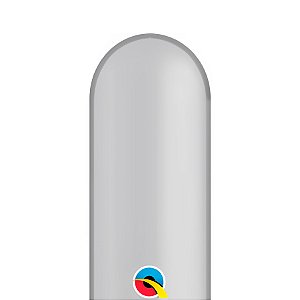 Balão de Festa Canudo 350" - Silver (Prata) - Qualatex - Rizzo