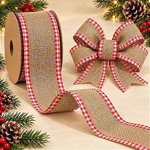 Fita Borda Xadrez - Vermelho e Branco - 6,3 cm x 9,14 m - 1 unidade - Cromus - Rizzo