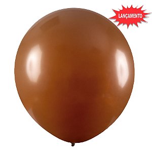 Balão de Festa Redondo Profissional Látex Liso 24" 60cm - Marrom - 3 unidades - Art-Latex - Rizzo