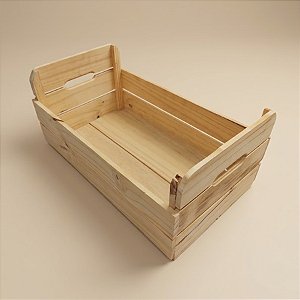 Caixote de Madeira Crú 44,5x25,8x20 - 1 unidade - Rizzo