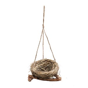 Efeite para Pendurar Ninho de Páscoa Marrom e Verde Rústico (22cm) - 1 unidade - Cromus -
