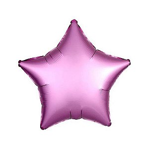 Balão de Festa Metalizado 20" 50cm - Estrela Cromado Pink Flamingo - 01 Unidade - Flexmetal - Rizzo Balões