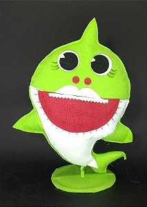 Tubarão Verde Baby Shark em Feltro - 01 unidade - Pé de Pano - Rizzo Embalagens