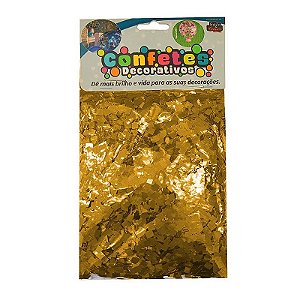 Confete Mini Picadinho Metalizado 25g - Dourado Dupla Face - Rizzo Balões