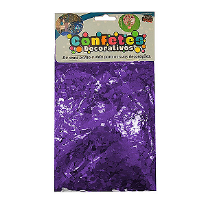 Confete Mini Picadinho Metalizado 25g - Roxo Dupla Face - Rizzo Balões