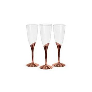 Taça para Champagne Base Rose Gold - 6 unidades - 135 ml - Rizzo