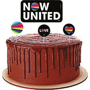 Topper para Bolo Festa Now United - 04 Unidades - Festcolor - Rizzo Festas