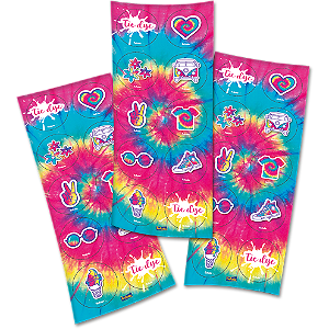 Adesivo Redondo Festa Tie Dye - 30 Unidades - Festcolor - Rizzo Festas