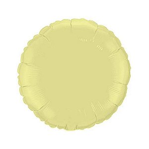 Balão de Festa Metalizado 20" 50cm - Redondo Amarelo Baby - 01 Unidade - Flexmetal - Rizzo Balões