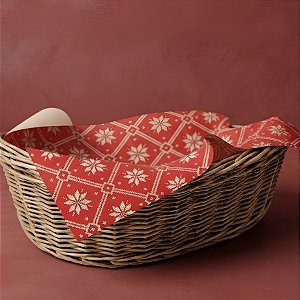 Folha de Papel para Presente de Natal Kraft - 70x69cm - Tricot - 25 unidades - Rizzo