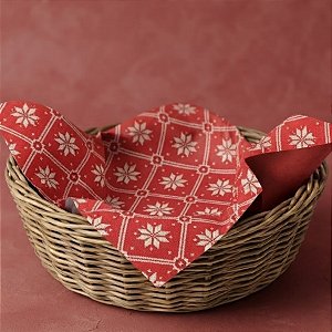 Folha de Papel para Presente de Natal Kraft Vermelho - 70x69cm - Tricot - 25 unidades - Rizzo