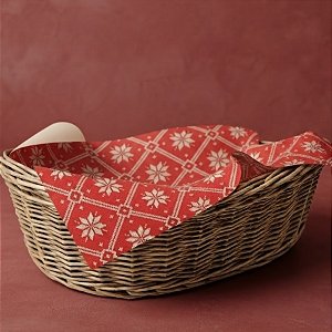 Folha de Papel para Presente de Natal Kraft - 70x69cm - Tricot - 10 unidades - Rizzo