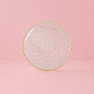 Prato Sobremesa Redondo Descartável Premium - Transparente Trançado - 18cm - 6 unidades - Rizzo