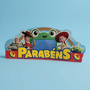 Decoraçao de Mesa em EVA - Toy Story 5 - Parabéns - 43x17cm - 1 unidade - Disney Original - Rizzo