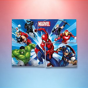 Painel 4 Lâminas - Vingadores - 126x88cm - 1 unidade - Disney Original - Rizzo