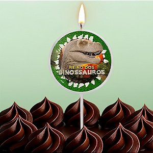 Vela Plana Adesivada Pick - Dinossauro - 7x13cm - 1 unidade - Regina - Rizzo