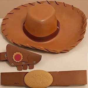Kit Acessórios Xerife - Toy Story - 3 Peças - Disney Original - 1 unidade - Zonacriativa - Rizzo