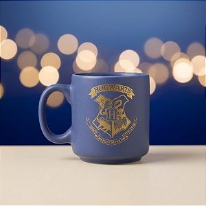 Mini Caneca de Cerâmica Tina  - Hogwarts Azul - Harry Potter - 100ml - 1 unidade - Zonacriativa - Rizzo