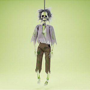 Enfeite Decorativo de Halloween Para Pendurar - Esqueleto Zumbi Apolônio - 40cm - 1 unidade - Cromus - Rizzo
