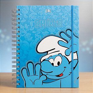Caderno Smart Univ. Folhas Reposicionáveis - Smurfs - 10 Divisórias - 20x27cm - 1 unidade - DAC - Rizzo