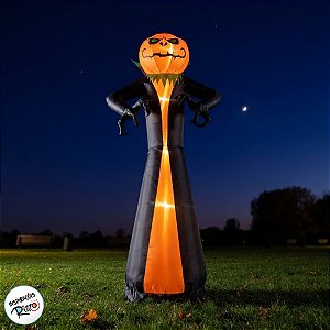 Boneco Abóbora de Halloween Inflável com LED -  360cm - 1 unidade - PartiuFesta - Rizzo