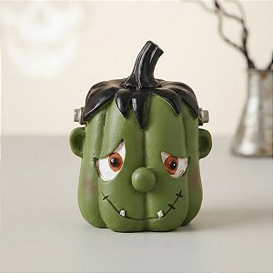 Enfeite Decorativo de Halloween em Resina - Abóbora Frank - 9x11,5x8,5cm - 1 unidade - Cromus - Rizzo