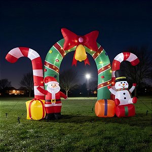 Arco Natalino Inflável com LED - Bivolt - 270cm - 1 unidade - PartiuFesta - Rizzo