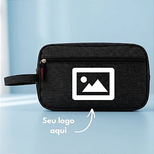 Necessaire Masculina Personalize com Logo - Preto - 25,5x9,5x15,5cm - 1 unidade - Rizzo