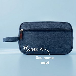 Necessaire Masculina Personalizado com Nome - Azul - 25,5x9,5x15,5cm - 1 unidade - Rizzo