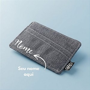 Porta Cartões Personalizado com Nome - Cinza - 10,5x7,5cm - 1 unidade - Rizzo