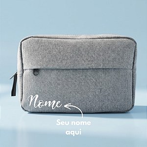Necessaire Masculina Personalizado com Nome - Cinza - 23x15x7cm - 1 unidade - Rizzo