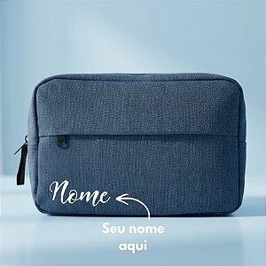 Necessaire Masculina Personalizado com Nome - Azul - 23x15x7cm - 1 unidade - Rizzo